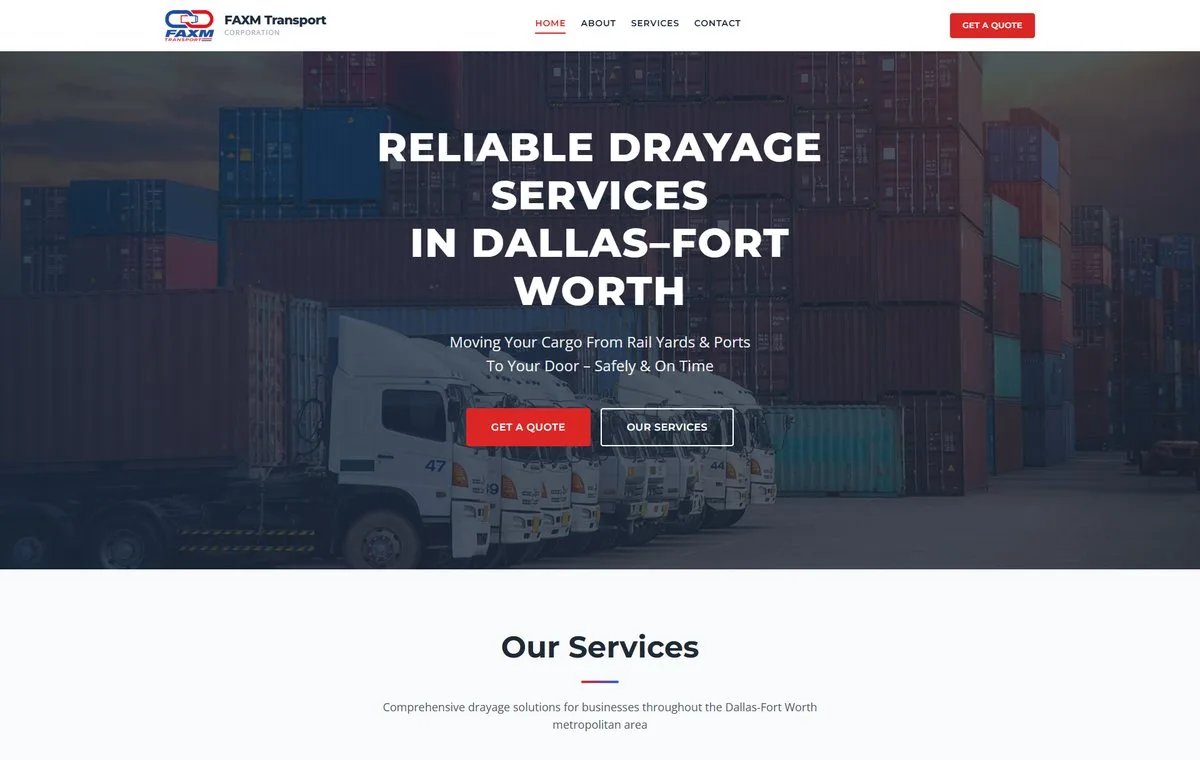 Homepage preview of FAXM Transport