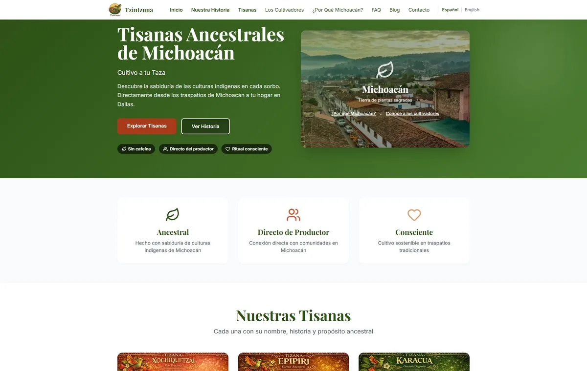 Homepage preview of Tzintzuna